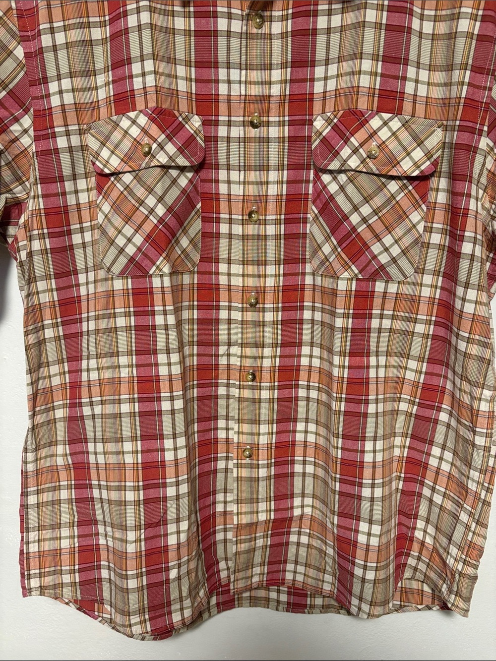 PENDLETON Hiker Shirt Red Plaid Short Sleeve Button Up Men's Large - Picture 4 of 10